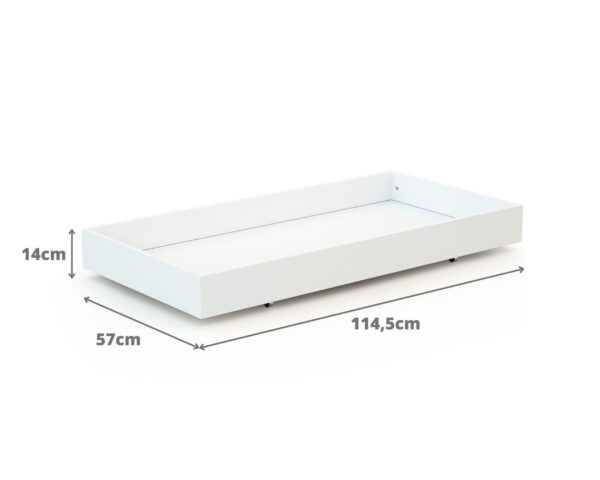 Tiroir de lit ESSENTIEL Blanc - Accessoires pour lits 60x120cm - Panneaux de particules agglomérées mélaminés