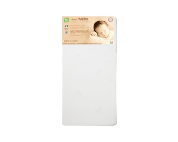 Matelas Hygiène Déhoussable 60×120 cm de BABYCALIN - Matelas 60x120cm - Housse 100% polyester - Garnissage mousse 100% polyuréthane