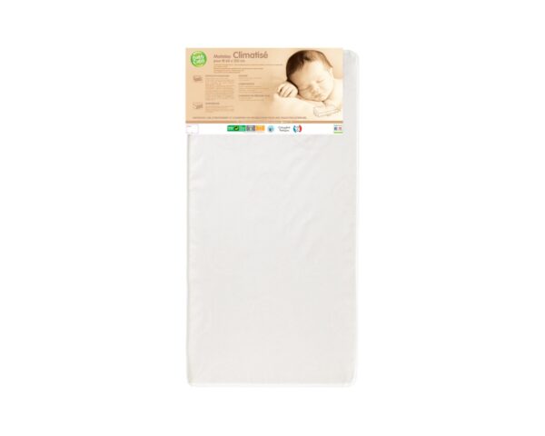 Matelas Thermo Régulant 60×120 cm de BABYCALIN - Matelas 60x120cm - Housse 66% polyester / 34% polypropylène - Matelassage face hiver 100% polyester - Garnissage ouate 100% polyester