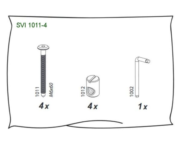 Sachet de 4 vis + écrous cylindriques - Pièces Détachées