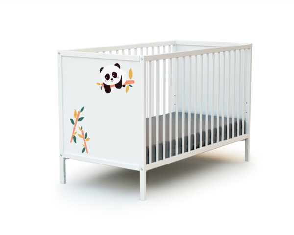 Lit bébé WEBABY Panda à panneaux - Lits fixes 60x120cm - Hêtre massif et panneaux de fibres haute densité.