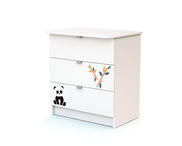 Duo lit bébé et commode à langer ALBA Panda de WEBABY - Les Bons plans AT4 - Panneaux de fibres haute densité laqués, panneaux de particules agglomérées mélaminés et hêtre massif.