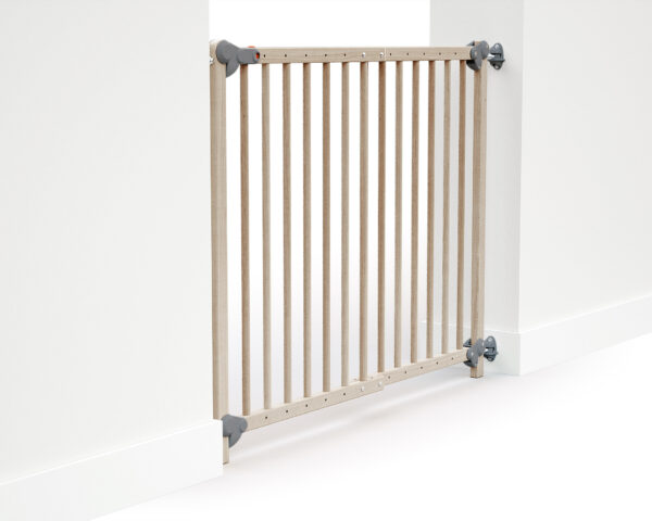 Barrière de sécurité Extensible WEBABY Hêtre Brut & Gris - Barrières de sécurité extensibles - Hêtre massif.