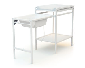 Table à Langer avec baignoire ESSENTIEL Blanc - Tables à langer avec baignoire - Hêtre massif et panneaux de fibres haute densité.