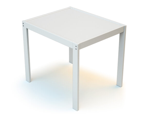 Table Enfant WEBABY blanche - Jeux pour bébé - Hêtre massif et panneaux de particules agglomérées.