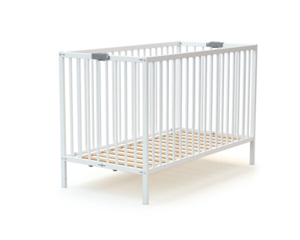 Lit Pliant WEBABY Blanc & Gris - Lits pliants 60x120cm - Hêtre massif.