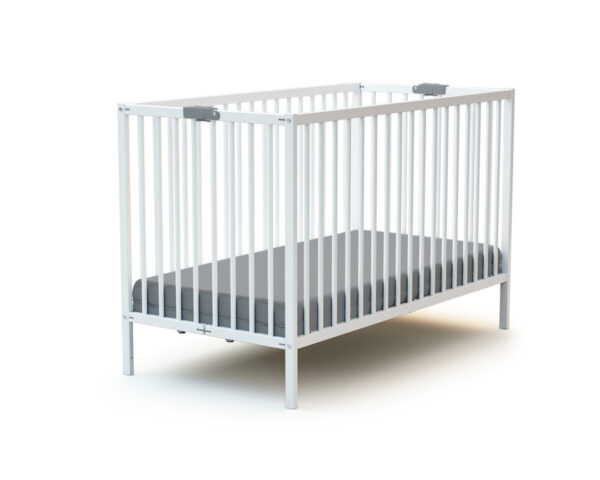 Lit Pliant WEBABY Blanc & Gris - Lits pliants 60x120cm - Hêtre massif.