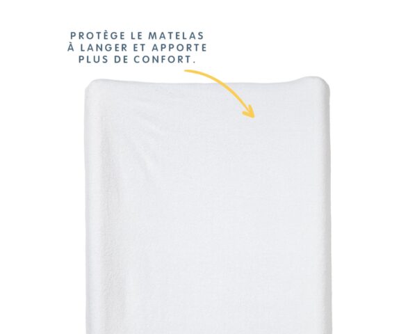 Housse de matelas à langer en éponge BABYCALIN blanc - Textiles de toilette - Éponge 80% coton - 20% polyester