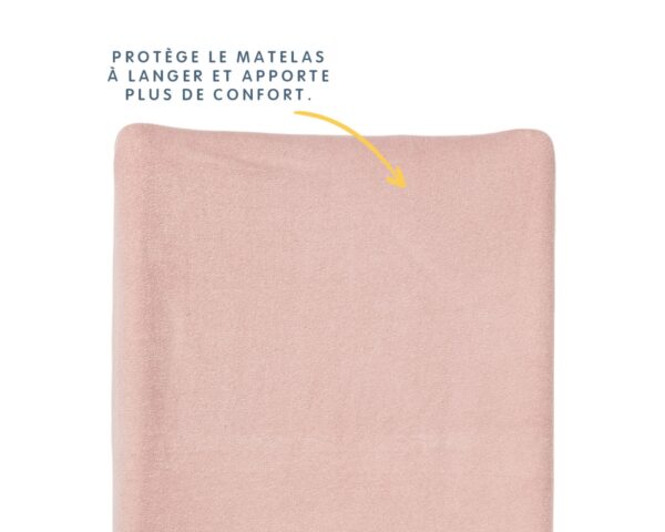 Housse de matelas à langer en éponge BABYCALIN rose - Textiles de toilette - Éponge 80% coton - 20% polyester