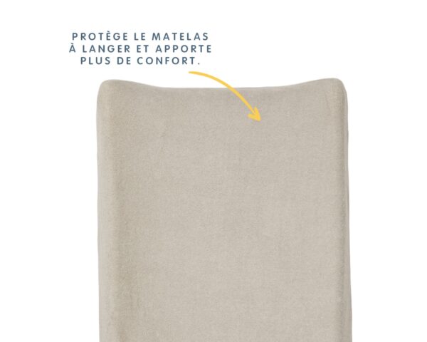 Housse de matelas à langer en éponge BABYCALIN taupe - Textiles de toilette - Éponge 80% coton - 20% polyester