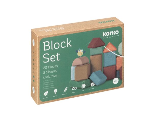 Coffret 20 blocs de construction en liège de KORKO - Jeux pour bébé - Liège