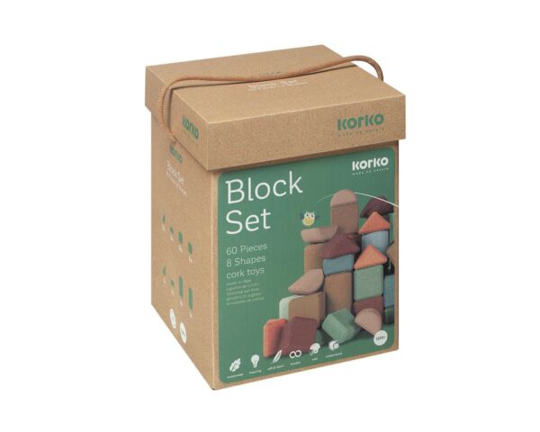 Coffret 60 blocs de construction en liège de KORKO - Jeux pour bébé - Liège