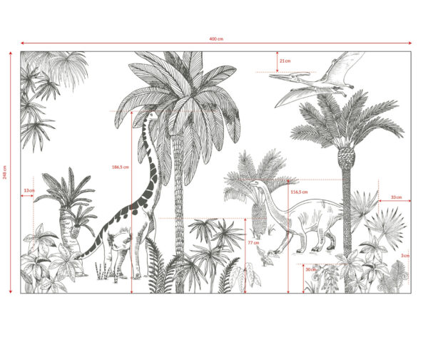 Papier peint panoramique DINOSAURUS de Lilipinso - Papiers peints