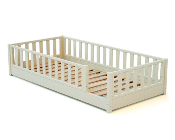 Lit SONHO 90 x 190 cm blanc perle de Jurababy - Sécurisés - Pin et panneaux de fibre haute densité