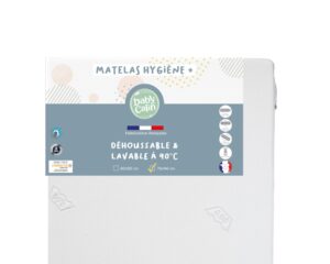 Matelas Hygiène Déhoussable 70×140 cm de BABYCALIN - Matelas 70x140cm - Housse 100% polyester - Garnissage mousse 100% polyuréthane