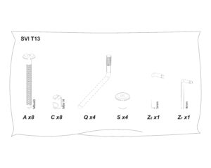 Tornillos completos para camas tipo T13 - piezas para camas