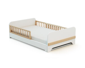 Lit au sol extensible CARROUSEL de Jurababy 80 x 140/165/190 cm - Lits extensibles - bois de pin et panneaux de fibres à haute densité laqué