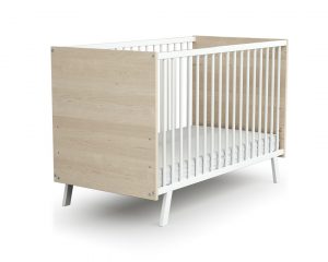 CARNAVAL Cot in Birch Decor - Fixed-side cots - Birch decor - Solid beech and melamine particleboard.