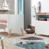 PIRATE White and Beech Changing Table - with doors - Solid beech and particleboard.
