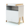 PIRATE White and Beech Changing Table - with doors - Solid beech and particleboard.