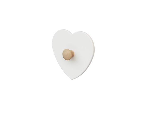 ESSENTIEL Heart-Shaped White and Beech Peg - Storage - White and Beech - Solid beech and high-density fibreboard.