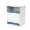 COTILLON White and Blue Changing Table - with doors - Melamine particleboard
