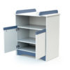 COTILLON White and Blue Changing Table - with doors - Melamine particleboard
