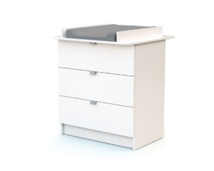 WEBABY Changing Table - with drawers - White - Melamine particleboard