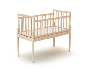 WEBABY Universal Raw Beech Co-Sleeping Crib - Co-sleeping cribs - Raw beech - Solid beech and high-density fibreboard.