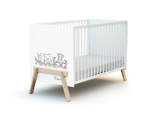 CANAILLE Disney Winnie-the-Pooh Baby Cot - Canaille Winnie - White and Beech - Varnished solid beech and high-density fibreboard.