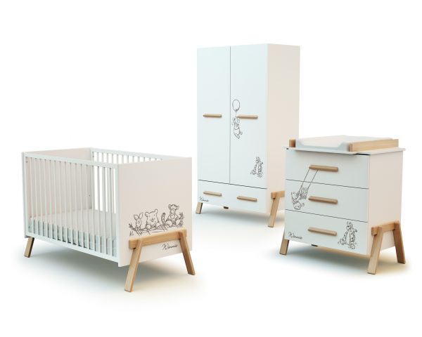 CANAILLE Winnie-the-Pooh bedroom set 3 drawers - Canaille Winnie - Solid beech, varnished high-density fibreboard and melamine particleboard.