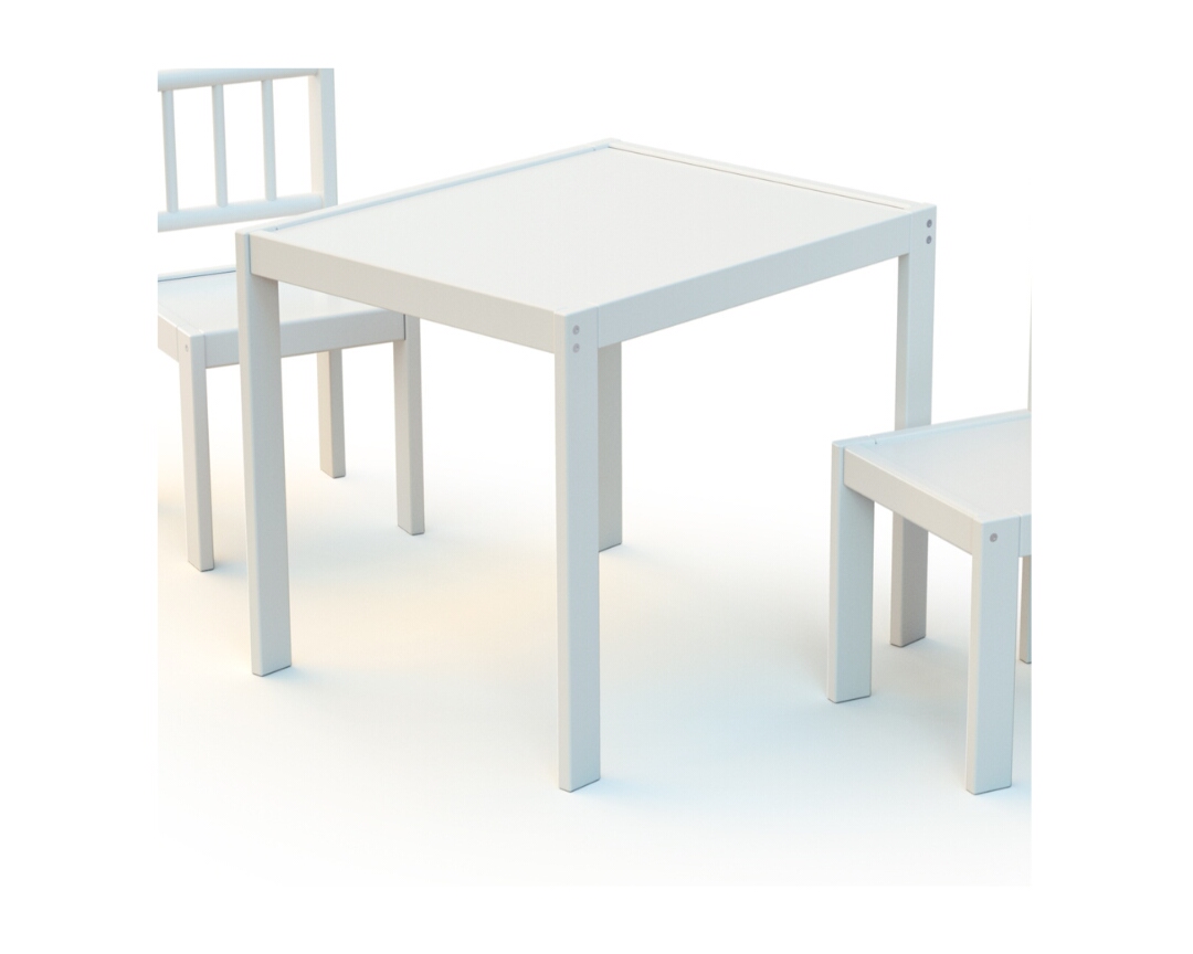 Table Enfant WEBABY blanche - L'Éveil des Curieux - Blanc - Hêtre massif et panneaux de particules agglomérées.