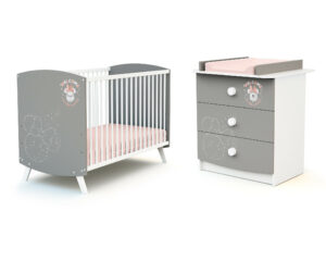 DISNEY Minnie Mouse Letters Nursery Set - Letters - White and Grey - Solid beech and melamine particleboard.
